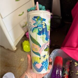 Starbucks Colorful Floral Tumbler with Straw